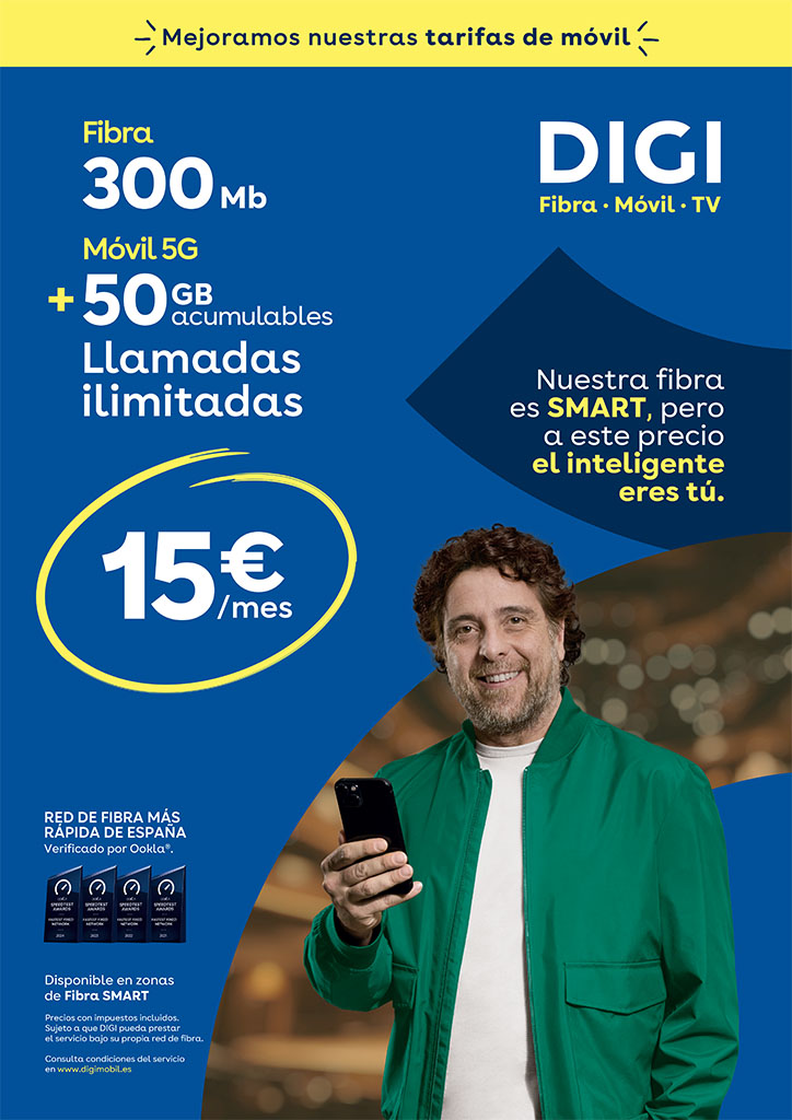 Fibra SMART 300 Mb + Móvil 50GB 15€
